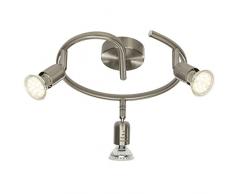Brilliant AG G28833/13 Plafonnier spirale LED à 3 lumières, Métal, GU10, 3 W, Acier