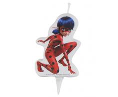 Ladybug 346183 Bougie danniversaire 2D, Cire, Rouge, 5 x 2 x 9 cm