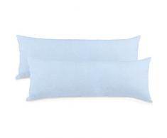aqua-textil Classic Line Housse de Coussin Lot de 2 Fermeture Ãclair Coton 40 x 145 cm Bleu Aqua
