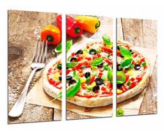 Tableau Moderne Photographique, Impression sur bois, Restaurant italien Pizzeria, fond de pizza bois,, 97 x 62 cm, ref. 26905