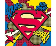 DC Comics Superman (Pop Art Shield) Toile Imprimée, Polyester, Multicolore, 40 x 40 cm
