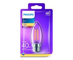 Philips ampoule LED Flamme Filament B22 43W Equivalent 40W Claire Blanc chaud