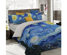 Italian Bed Linen Housse de couette “Sogni d’Autore”avec impression digitale, 100% coton, fabriqué en Italie, 100, SD09, 2 Places