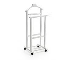 Arredamenti Italia AR_IT- 2002 MIRANO Valet Hêtre Massif couleur Blanc 46 x 105 x 37 cm