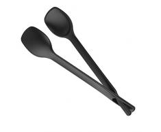 Fiskars Couverts à salade, 2en1: cuillères ou pince, Longueur: 29 cm, Plastique, Functional Form, Noir, 1014434
