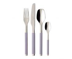 Villeroy & Boch S+ Lavender Couverts de table pour 6 personnes, 24 piÃ¨ces, Inox, Manche recouvert de silicone violet