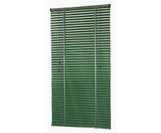 BIER Store Vénitien Lames de 50mm en aluminium aspect déco bois cérusé, 120 x H.200 cm, coloris vert cérusé