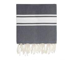 Moorish Idol - Fouta Rayure Classique- 200cm x 200cm- Gris Moyen