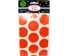 Amscan Candy Buffet Polka Dots Orange 10 Bags Treat