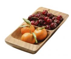 Premier Housewares 1104603 Plat de Service avec 2 Sections en Bois dAcacia