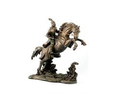 Sukima Decor Figurine avec Motif Chevalier, RÃ©sine, dorÃ©, 25Â cm