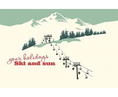 Papier Peint dÃ©co poster REMONTEES MECANIQUES 3 x 2,70 m | DÃ©co et photo murale XXL QualitÃ© HD Scenolia