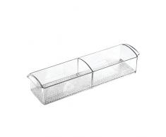 InterDesign Med+ boite à pharmacie, boite à médicaments en plastique, pilulier avec poignées, transparent
