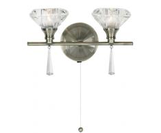 Oaks Lighting Sahar Applique murale finition en laiton antique avec abat-jour en verre cristallin K9