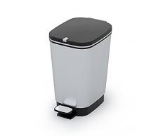 Kis 8071700 1780 01 Poubelle Chic 6 litres en Argent, Plastique, 17,5x27x30 cm