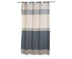 Fouta FutÃ©e Rideau prÃªt-Ã -Poser avec Anneaux Ã Rayures Horizontales avec flexibilitÃ© de Hauteur, Coton, Multicolore, 280x140 cm