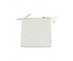 HomeMaison Rosace Galette de Chaise, Polyester, Ecru, 40x40 cm