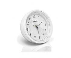 Hama Réveil radiopiloté Roundly (avec affichage analogique, heure et minute, avec réglage automatique ) Blanc