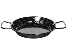 LA IDEAL Poêle à Paella en Acier émaillé, Noir, 24 cm