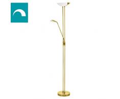 EGLO 93877 Lampadaire, Verre, Plastique, Acier, Bronze, Blanc