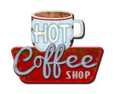 Primus Plaque Murale en métal pour Cuisine, café, Diner, Art Vintage Insolite (Hot Coffee Shop), Taille Unique