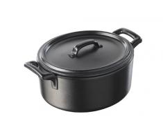 Revol 644744 Cocotte avec Couvercle Porcelaine Noir 17,5 x 16 x 10,5 cm