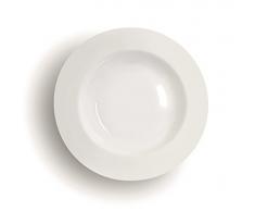 Excelsa Modern Assiette Creuse, Porcelaine, Blanc, 22,5Â x 22,5Â x 4Â cm