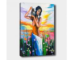 Bonamaison Peinture sur toile, multicolore, 40 x 60 cm - ConÃ§u et fabriquÃ© en Turquie