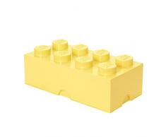 Brique de rangement LEGO 8 plots, Boîte de rangement empilable, 12 l, jaune clair