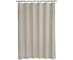 AmazonBasics Rideau de douche en polyester Armure toile Gris tempête 183 x 183 cm
