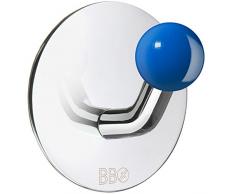 Sluban BK1086 Crochet Design Autocollant en Acier Inoxydable Poli Argent/Bleu, 4,8 x 4 x 4,8 cm