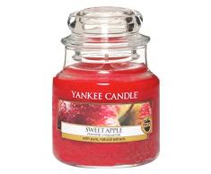 YANKEE CANDLE Bougie parfumÃ©e en Pot Senteur Pomme sucrÃ©e, Rouge, Small