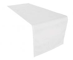1 x Chemin de table en couleur blanc 45x150 cm 100% coton 285 gr/qm. Excellent qualité. Produit de marque Lemos-Home.