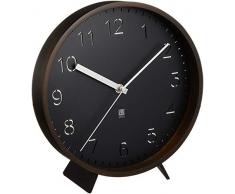UMBRA Rimwood Clock. Horloge murale ou à poser Rimwood. En bois finition noyer et noir. Dimension 25.4x5cm.