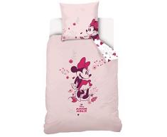 Disney Minnie Parure de Lit 140 x 200 cm, Rose, 140x200 cm + 63x63cm
