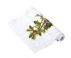 Talking Tables BC-HOLLY-RUN-FAB Accessoires de FÃªte Chemin de Table Motif Houx | NoÃ«l DÃ©coration | Coton, Multicolor