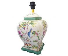 Better & Best 1395360Â âÂ lampe de table Tibor carrÃ© en cÃ©ramique avec dÃ©coration oiseaux et fleurs