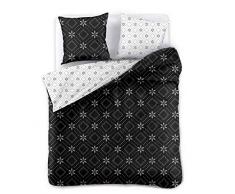DecoKing Parure de Lit 200x200 cm 2 Taies doreiller 80x80 cm Housse de Couette Micro-Fibre GÃ©omÃ©trie GÃ©omÃ©trique Noir Blanc Gris Anthracite Graphite Acier Snowy Night Hypnosis Collection