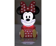 FUN HOUSE 713127 Disney Minnie Veilleuse 3D pour Enfant +/-13 cm, Multicouleur