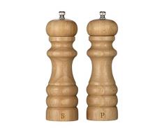 Premier Housewares Ensemble de Moulin Ã Poivre et sel, Naturel, Lot de 2