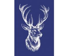 Rayher pochoir autocollant DIN A5  pochoir tête de cerf avec une raclette en SB-Btl pour réaliser des motifs nets et sans bavure sur du papier, du verre, du bois  pochoir deco  Couleur : gris