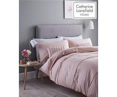 Catherine Lansfield Pom Housse de Couette Facile dentretien, Coton et Polyester, Rose poudrÃ©, Super-King Duvet Set