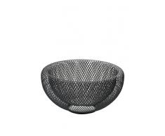 Philippi 153002 Mesh Coque + Corbeille à Pain L Bol décoratif, Acier Inoxydable, Noir, 25 x 25 cm