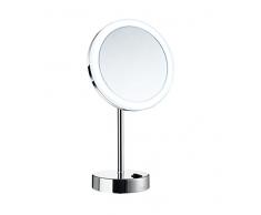 Smedbo Outline Miroir de Rasage LED Ã Piles, Laiton, cuivre/Zinc, Chrome Poli
