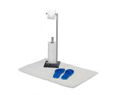 Relaxdays Tapis de douche sortie de baignoire tapis de douche 80 x 50 cm coton doux moelleux 2 450 g/m², blanc