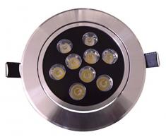 Manhattan Lights Value 9 W Chrome brossé Plafonnier Inclinaison, Blanc chaud, verre, gris