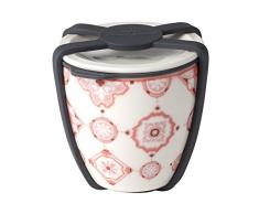 like. by Villeroy & Boch To Go RosÃ© Bol S, 4 piÃ¨ces, Porcelaine Premium/Silicone, Blanc/Rose