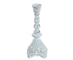 Ian Snow Bougeoir en Fonte Fleuri Moyen Bleu