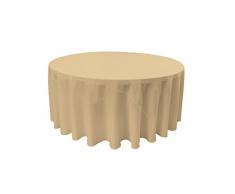 La Popeline de Lin Nappe Ronde, Polyester, Kaki, 335.2 x 335.2 x 0.04 cm