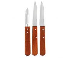 Pradel Heritage 517352 lot de 3 Couteaux, Acier Inoxydable, Marron, 8 x 0,66 x 18,5 cm